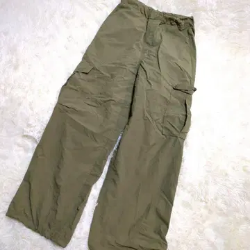 위고 카고 팬츠(F) 카키 나일론 100% 빈티지 바스락