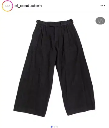 블랙 와이드 팬츠 플리츠