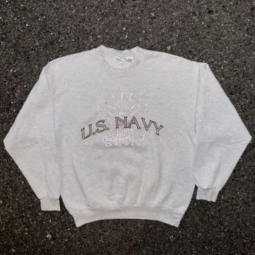 90s usa제 M.J. SOFFE NAVY 양면 프린트 맨투맨