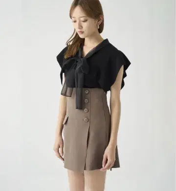 [컨디션 최상] SNIDEL 스나이델 시어 보타이 니트 풀오버