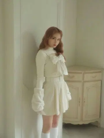 버블스 버블 셋업 코듀로이 리본 아이보리