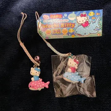 헬로키티 고토치키티 오키나와 한정판 진베이 상어 세트 레어 스트랩
