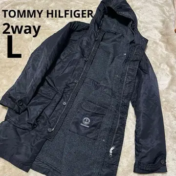 울트라 웜 2way L 타미힐피거 벤치 코트 후드 그라운드 코트 블랙