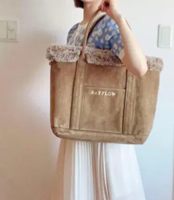 BAYFLOW 코듀로이 퍼 토트백