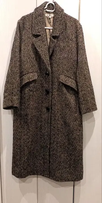 MOUSSY 헤링본 오버 사이즈 롱 코트