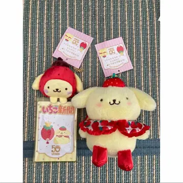 새상품 산리오 딸기신문 시리즈 마스코트 클리어 케이스 폼폼푸딩