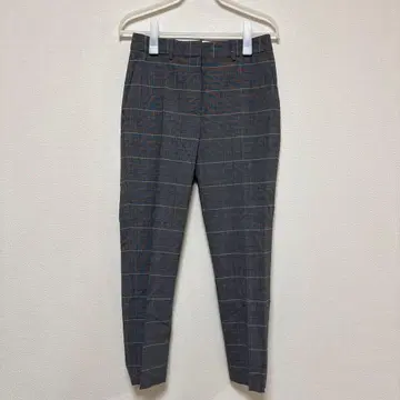 데프레 DES PRES 체크 팬츠 하의 울 혼방 얇은 소재 34