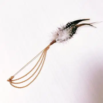 [ 새상품급 ] romar quee 로마크 라펠 깃털 핑 체인 포함