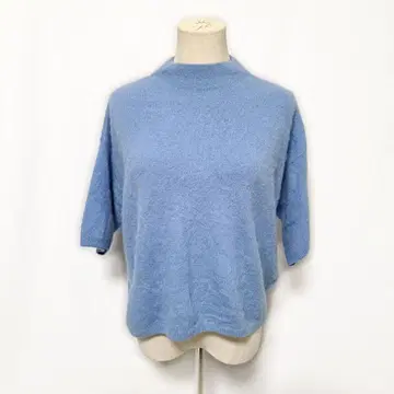 [ Ballsey ] 고급 울 100% 보송보송 목폴라 니트 스카이블루