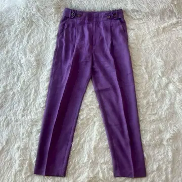 캐주얼 팬츠 턱 팬츠/테이퍼드 [ 40 ] 보라색 하이웨스트