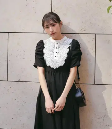 롱 원피스 블랙 레이스