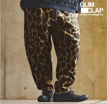 GLIMCLAP 레오파드 무늬 플리스 팬츠 택 포함 새상품