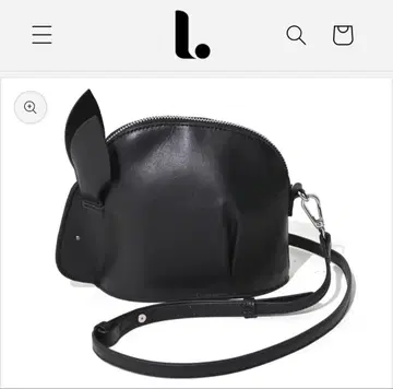 [ 미사용 새상품 ] L.엘르 도트 토끼 가죽 파우치 숄더백 블랙