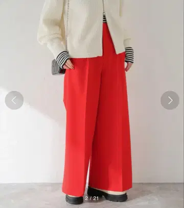 JOURNAL STANDARD 하이웨스트 와이드 팬츠 레드