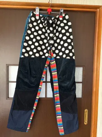 alides 패치워크 팬츠 도트 무늬