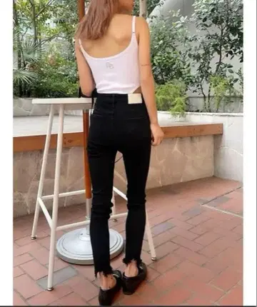 GYDA 블랙 스키니 데님 하이웨스트