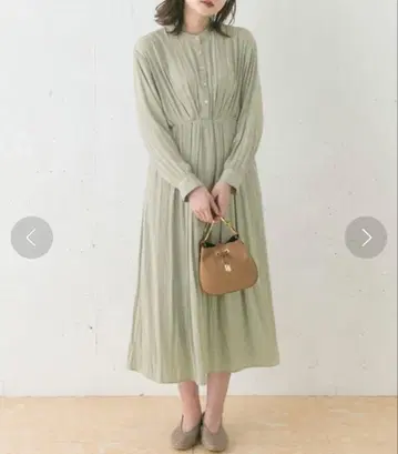 URBAN RESEARCH ROSSO 허리 절개 개더 원피스 그린