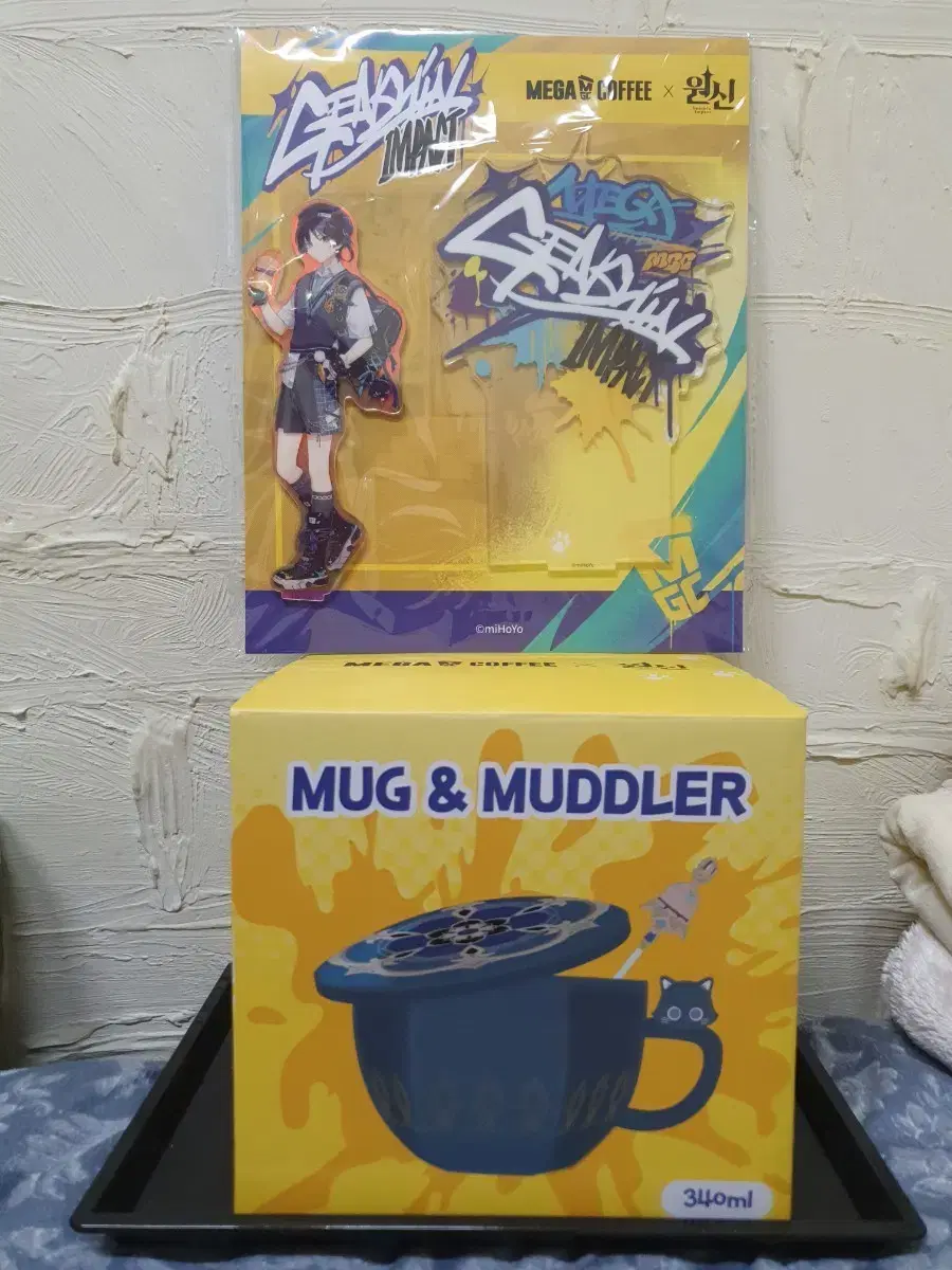 Genshin Impact Mega Coffee Collaboration Acrylic Stand + Mug Cup