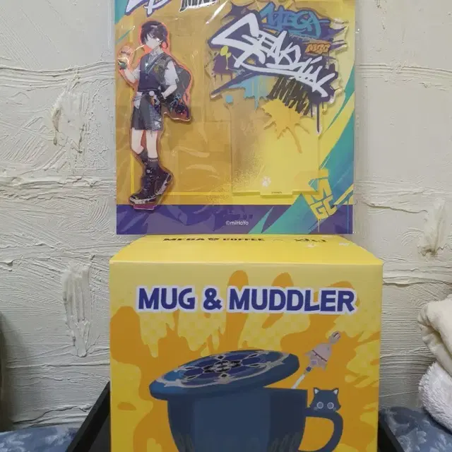 원신 메가커피 콜라보 아크릴스탠드 + 머그컵