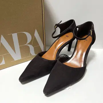택 포함 새상품 ZARA / 앵클 스트랩 펌프스 36 브라운