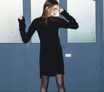 완판템 새상품급 b Juemi 블랙 니트 롱 원피스