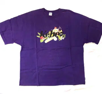 Keboz 프린트 T셔츠 반팔 로고 자수 올 패턴 M