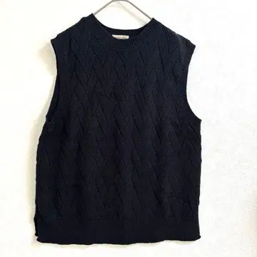 사만사 모스모스 여성용 리브 베스트 블랙 프리 사이즈 심플