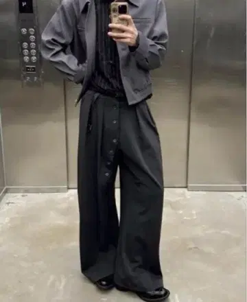 Multi Button Wide Slacks Slight Vogue