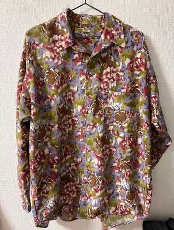 [ 구제 의류 ] 패턴 셔츠 꽃무늬 보라색 빅 사이즈