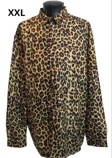 XXL 표범 무늬 셔츠 큰 사이즈 긴팔 브라운 팬서 레오파드