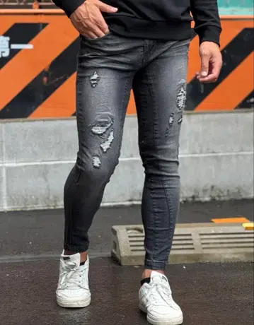 인기 폭발 즉완품 3D 블랙 데님 팬츠 스키니 M