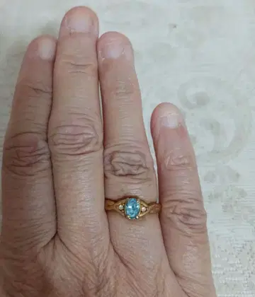 아쿠아 마린 컬러 반지