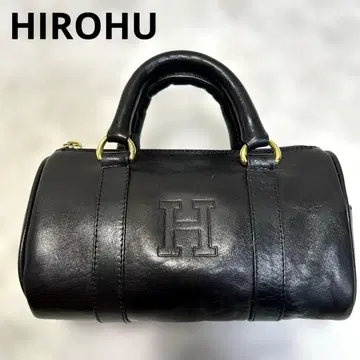 [레어!] 히로후 가죽 미니 보스턴 블랙 로고 핸드백 HIROHU