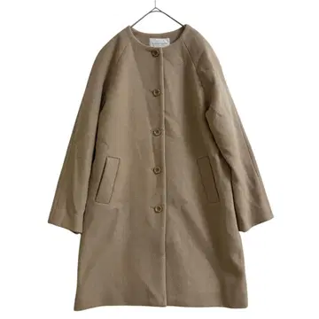 유나이티드 애로우즈 롱 코트 노카라 베이지 M