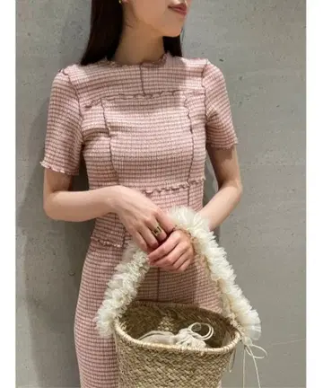 snidel 깅엄 멜로우 원피스 M 사이즈 스나이델