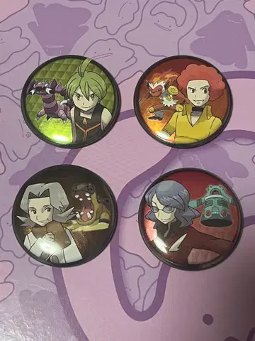 포켓몬스터 캔뱃지 컬렉션 신오 사천왕 세트