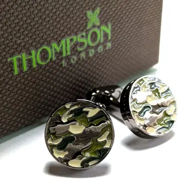 tsc187 영국제 톰슨 커프스 링크 건메탈 블랙 카모플라주 패턴