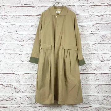 zr177 Lucruca 루카 베이지 롱 코트 플리츠 디자인 M