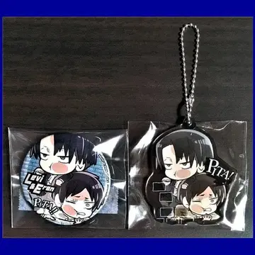 2점 [진격의 거인] 핏타! 데포메 캔뱃지, 아크릴 키링 엘렌 리바이