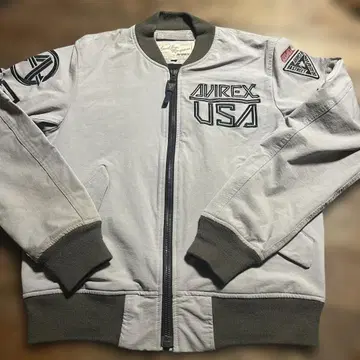 AVIREX MA-1 바이크 점퍼 자켓 그레이 M 사이즈