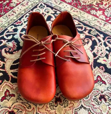 빈티지 grow naturally 가죽 신발 가죽 신발 레드 빨간색