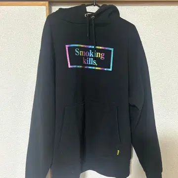 Smoking kills. 후드 부착 후드티 블랙