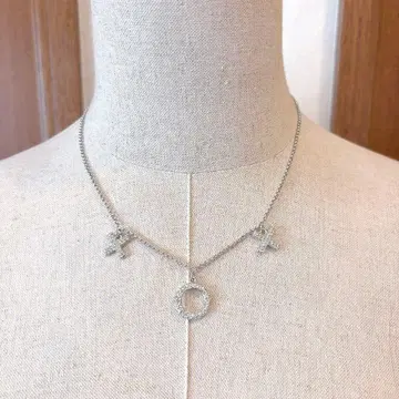 [ 새상품급 ] 스와로브스키 목걸이 3개 트리플 참 서클 크로스