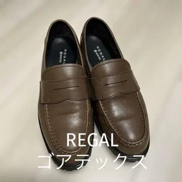 REGAL 브라운 가죽 로퍼 GORE-TEX 25.5
