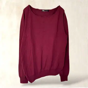 [ 플라주 ] 면 100% 긴팔 얇은 소재 스웨터 와인 레드 M 캐주얼