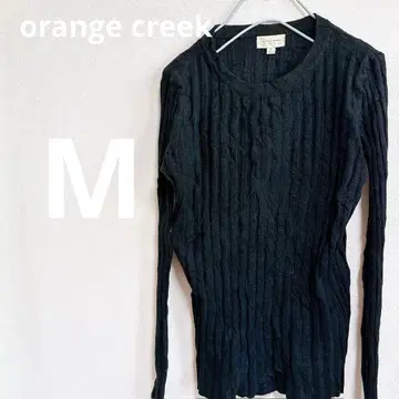 레어 orange creek [ M ] 블랙 리브 긴팔 니트