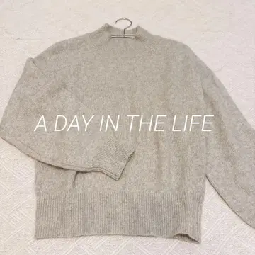 A DAY IN THE LIFE 보틀넥 니트 볼륨 소매 울 혼방