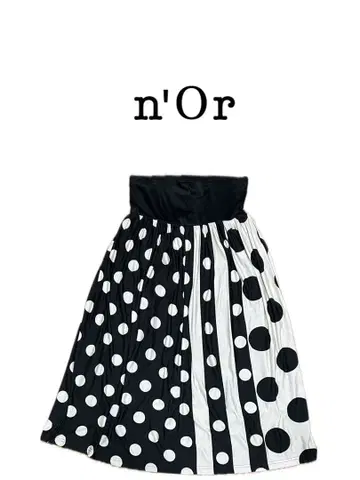 n'Or 뉴앙스 스커트 도트 플레어 스커트 아지메