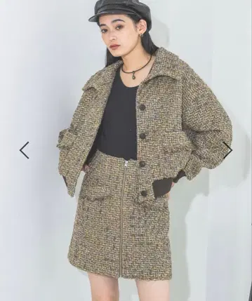 JEANASIS 트위드 숏 블루종 / 트위드 zip 미니 스커트