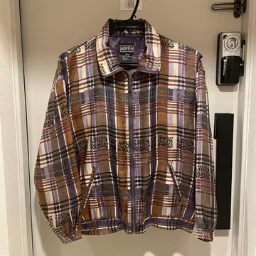 90s 실크 올 패턴 자켓 드리즐러 해링턴 윈드브레이커